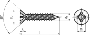 Шуруп самонарезающий ГОСТ 1145-80 со шлицем Pozi — размеры и характеристики.